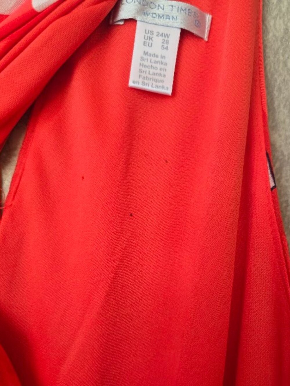 Red Polka Dot Midi Dress 24W 3X Fit Flare Wedding Guest London Times - Picture 5 of 16